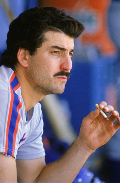Keith Hernandez smoking in the dugout during his years with the Mets